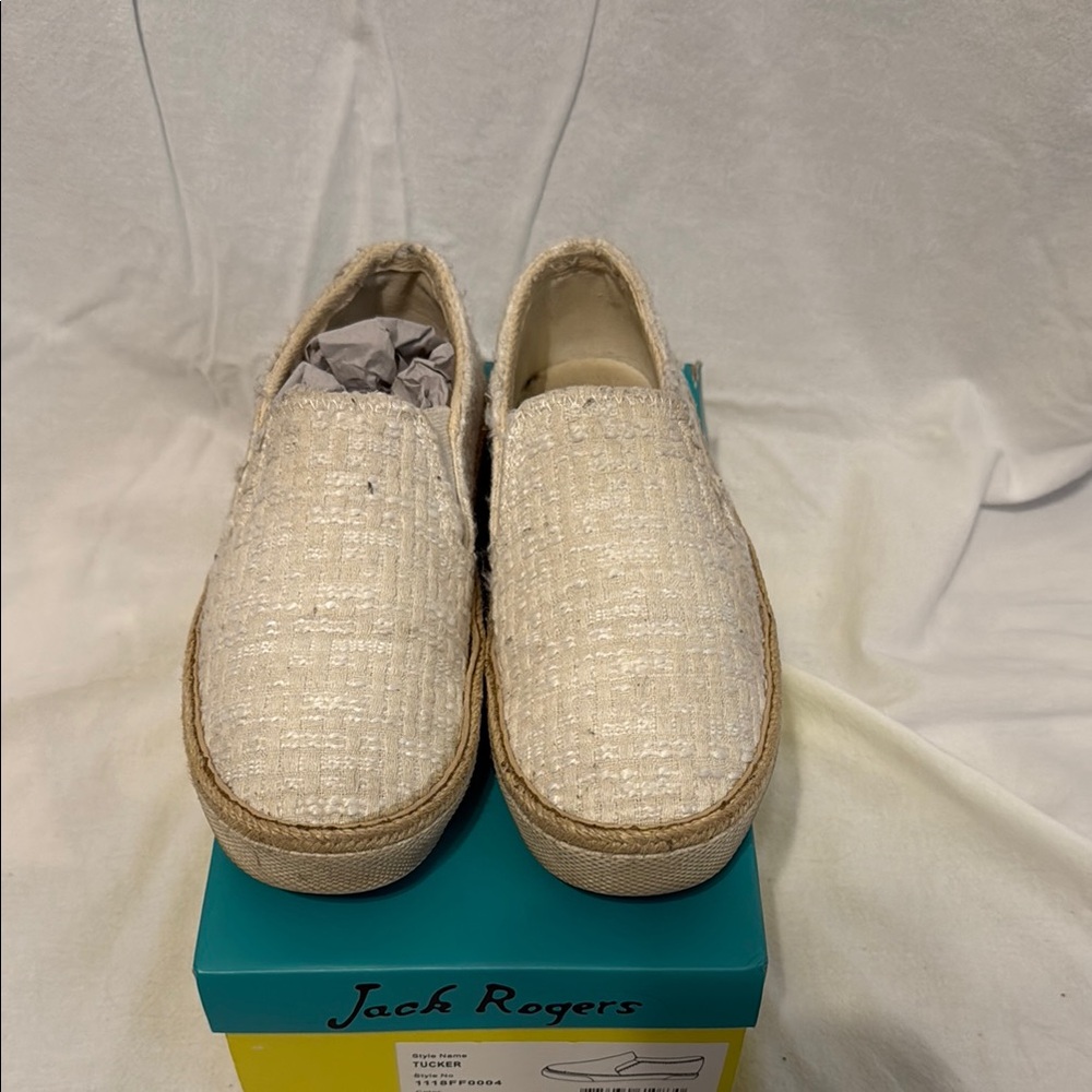 Jack Rogers Cream Loafers Slip-Ons